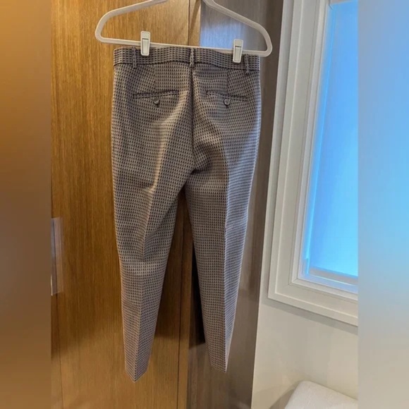 Theory Treeca Dotted Jacquard Cropped Straight Leg Trouser Pants [Size 4] - Picture 4 of 6